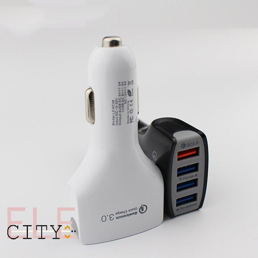 111ele} QC3.0 4-Port USB Quick Charger 4 USB Smart Fast Charging Car Charger Adapter