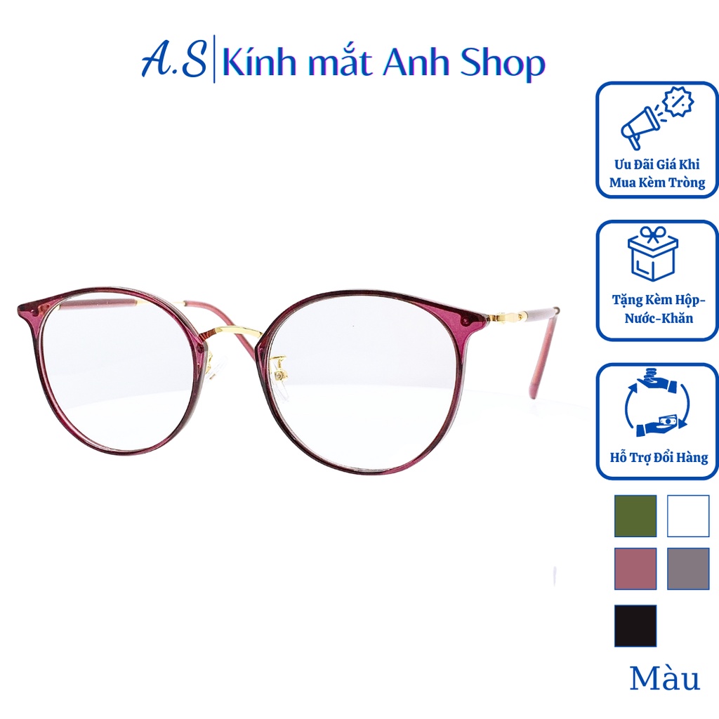Gọng kính tròn to thời trang chất liệu nhựa bền đẹp 22642