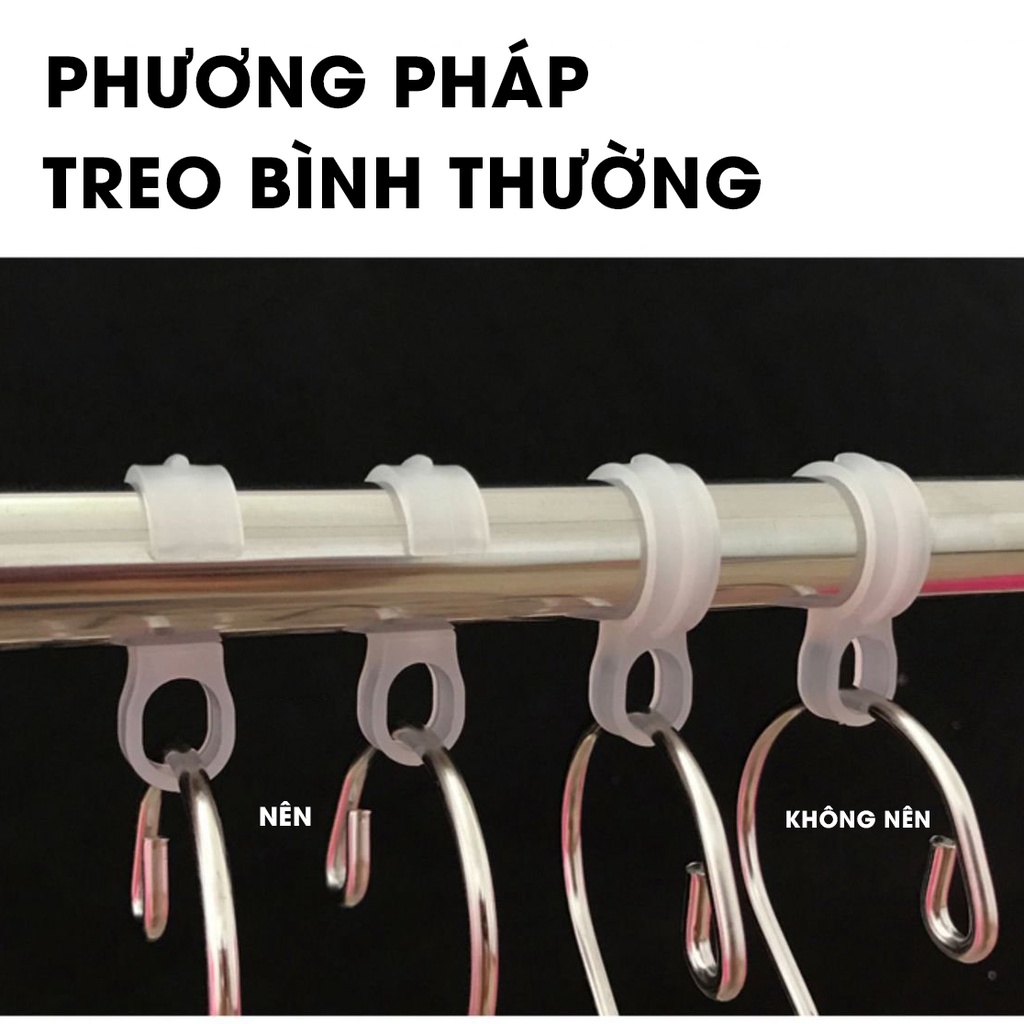 Combo 1 móc chùm inox chống rỉ sét và 20 móc chống gió bằng nhựa chất lượng cao cho sào phơi