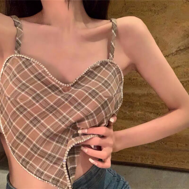 áo thô kẻ kiểu quây yếm sexy (062#)