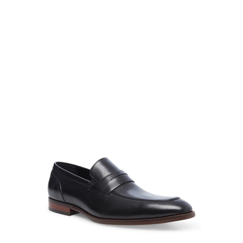 Giày Nam Steve Madden Pardin Leather Slip-On Penny Loafer Black Leather