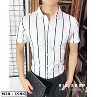 Áo sơ mi tay dài m020 họa tiết kẻ sọc
