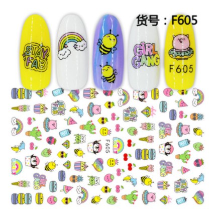 Sticker &amp; Decal dán móng tay hình xương rồng