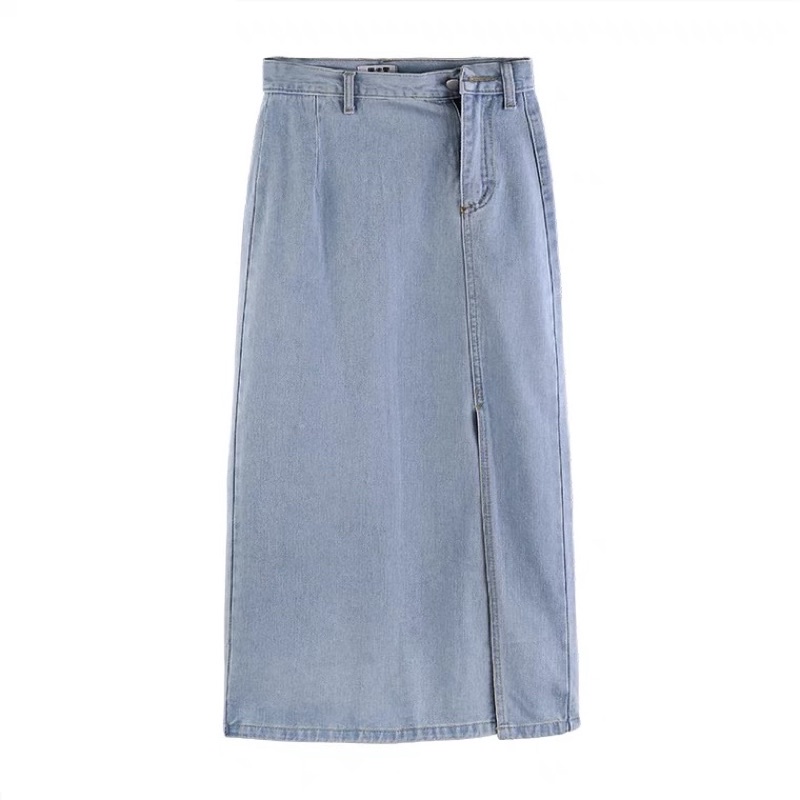 Chân váy jean dài xẻ tà bigsize ulzzang order