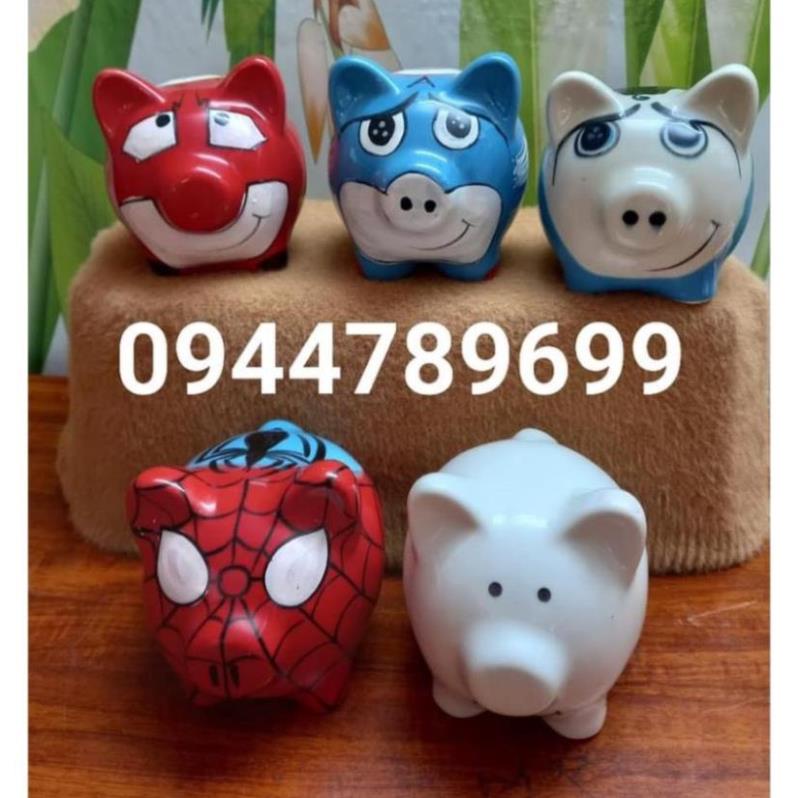 Heo đất tiết kiệm cho bé , lợn đất sứ đẹp BÁT TRÀNG , ống heo đựng tiền hoạt hình ngộ nghĩnh độc lạ