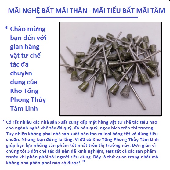 Mũi mài kim cương chạm khắc ngọc điêu khắc đá đầu C7 hàng cao cấp | Kho tổng Phong Thủy Tâm Linh