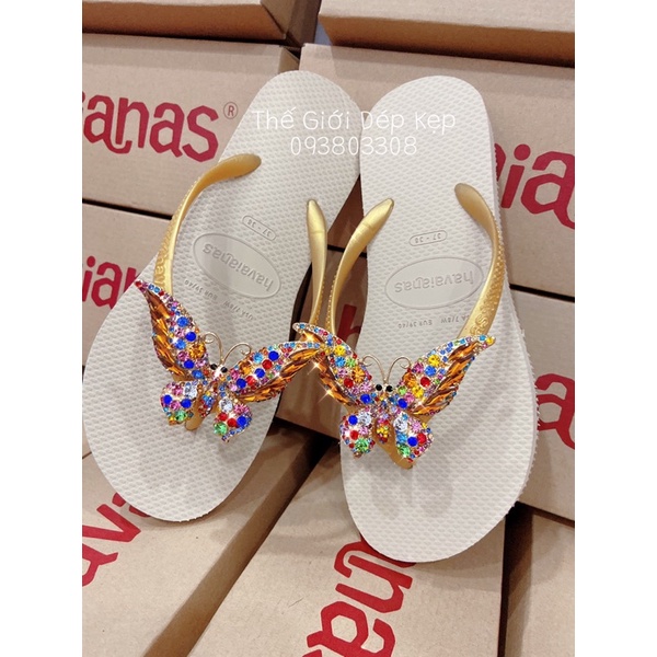 LÀO KẸP BƯỚM ĐÁ MÀU HAVANIAS L1 KEM ĐỒNG