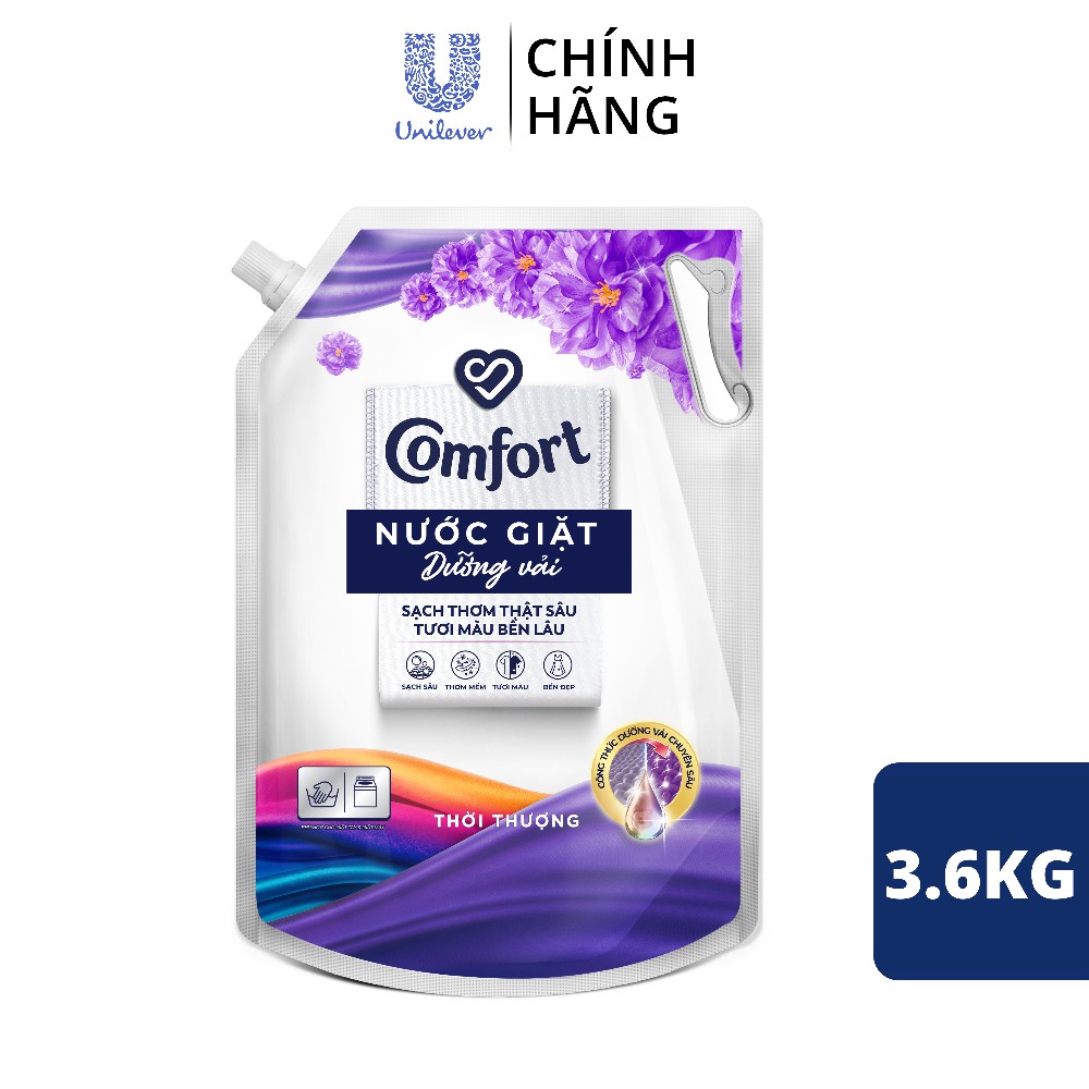 Nước Giặt Dưỡng Vải Comfort Đa Chức Năng Hương Thời Thượng Giúp Quần Áo Sạch Thơm &amp; Tươi Màu Túi 2,2kg/3,6kg