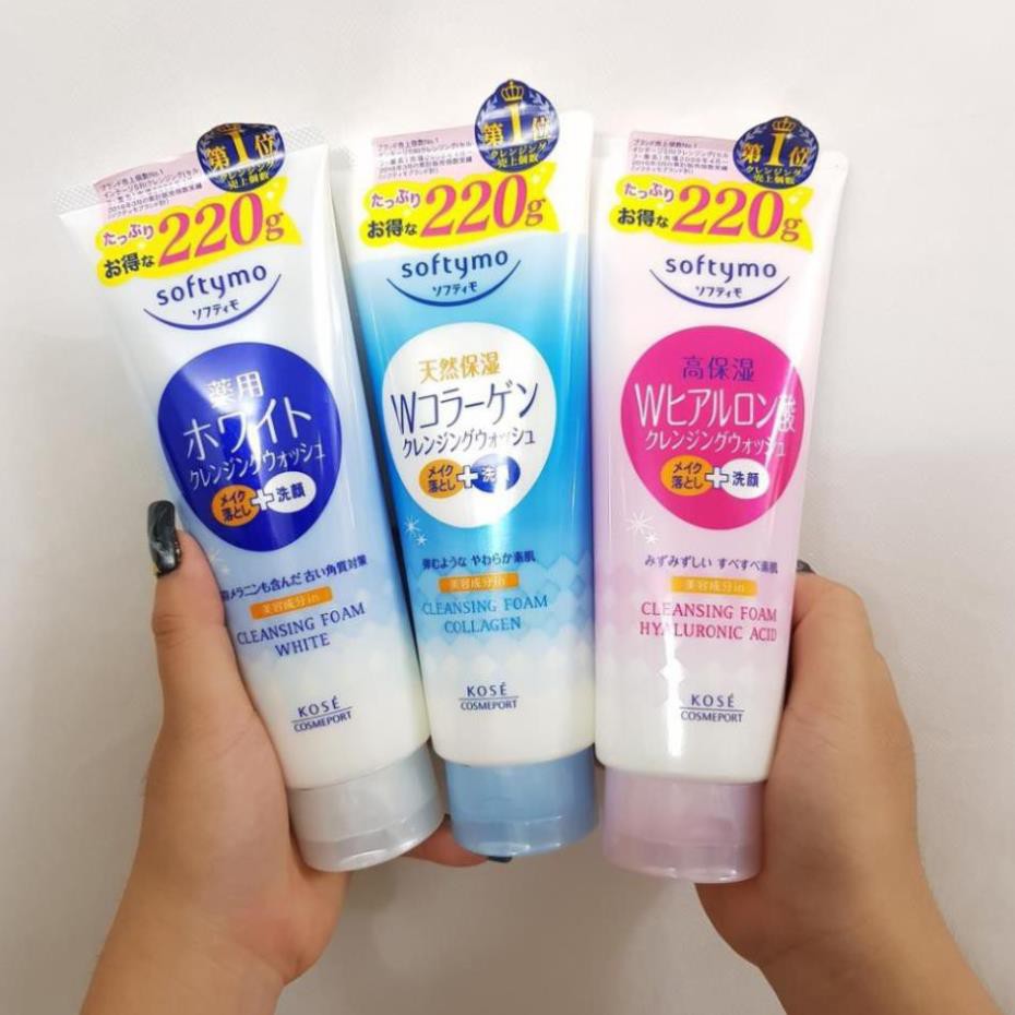 Sữa rửa mặt KOSE Softymo sữa rửa mặt Collagen White Hyaluronic Acid 220g Meishoku | BigBuy360 - bigbuy360.vn