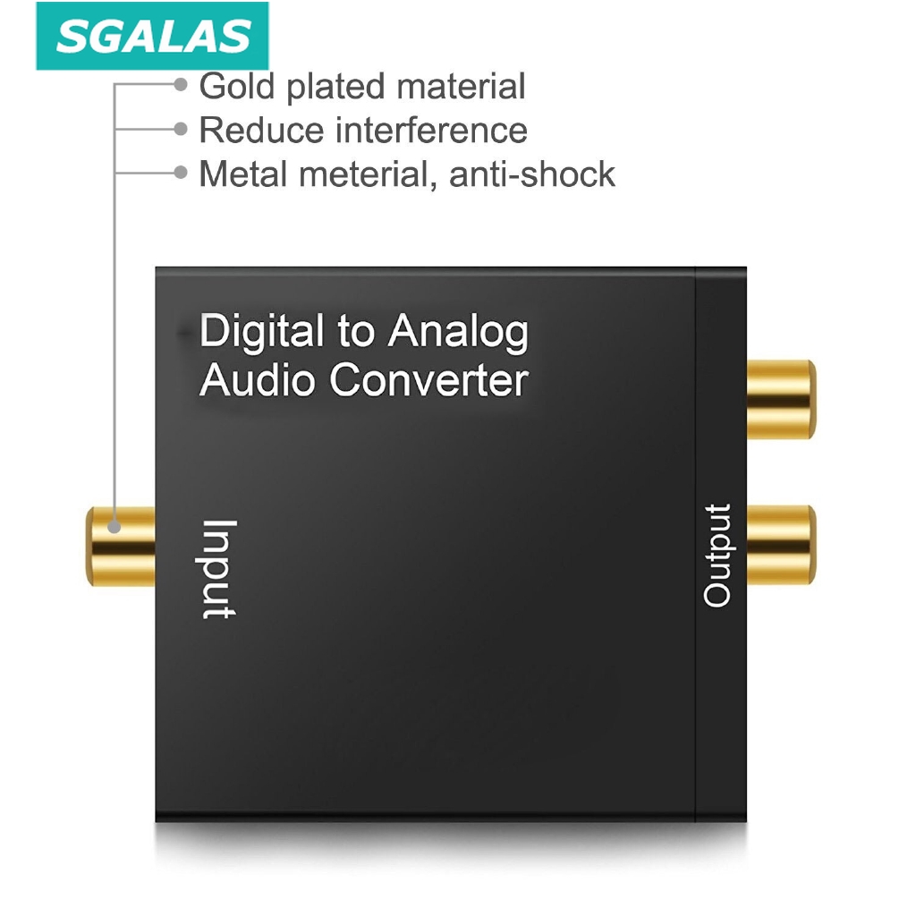 Bộ Chuyển Đổi Giải Mã Khuếch Đại Âm Thanh Nổi Kỹ Thuật Số SGALAS SPDIF Toslink Tín Hiệu Đồng Trục Sang Analog 2 RCA