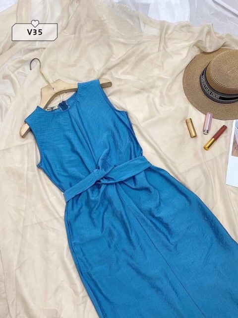 Váy suông sát nách nơ lưng