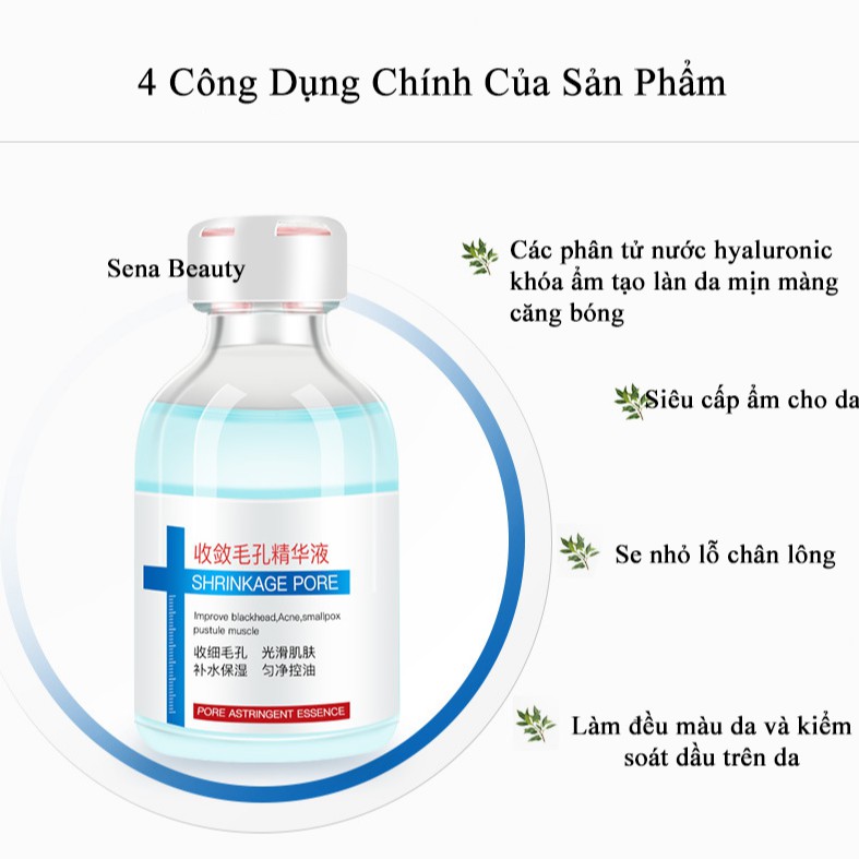 Serum dưỡng da se khít lỗ chân lông giảm mụn đầu đen Shrinkage Pore Qianzi Sena Beauty | BigBuy360 - bigbuy360.vn