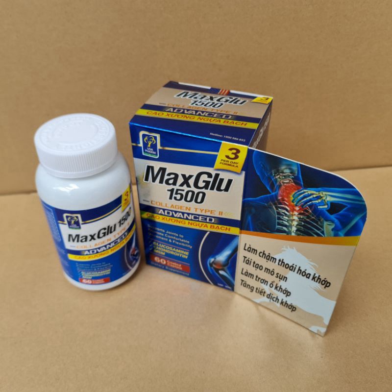 Maxglu 1500 Giúp phục hồi, tái tạo mô sụn khớp, tăng tiết dịch lọ 60 viên