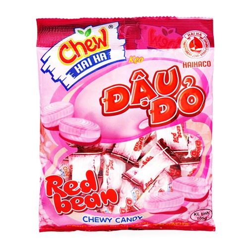 Kẹo chew mềm hải hà nho đen/ đậu đỏ gói 105g