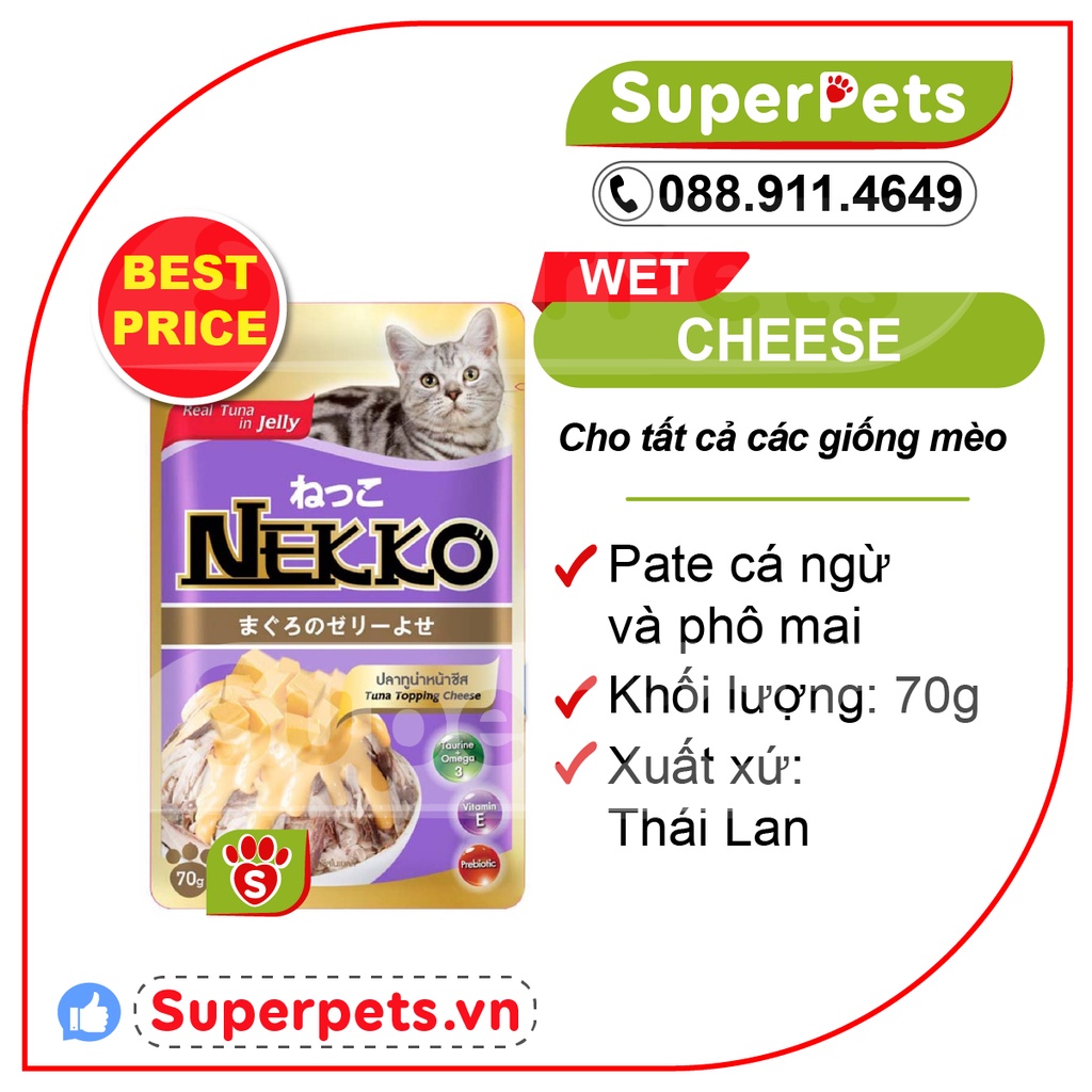 Pate Nekko Thạch GRAVY Cho Mèo Mọi Lứa Tuổi (70g) Nhâp Thái SUPERPETS VIỆT NAM