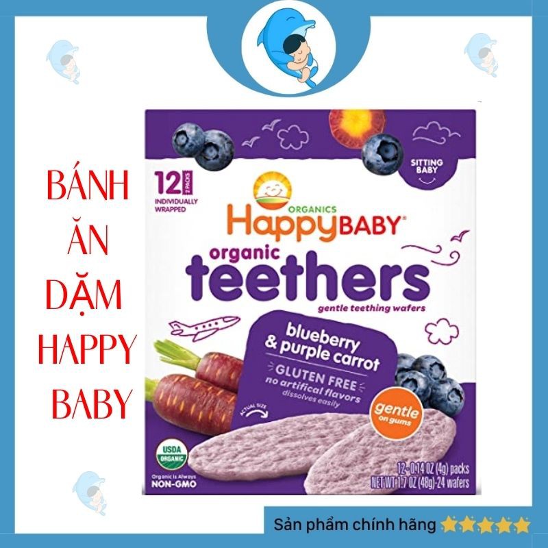 Bánh Ăn Dặm Hữu Cơ Happy Baby Teethers Organic 48g
