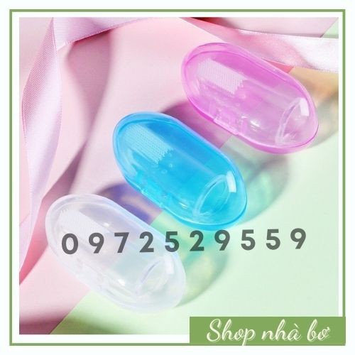 [FREE SHIP] Tưa lưỡi/Rơ lưỡi Silicon Cho Bé, Bàn Chải Đánh Răng Xỏ Ngón Vệ Sinh Răng Miệng Cho Bé (Có hộp đựng đi kèm)