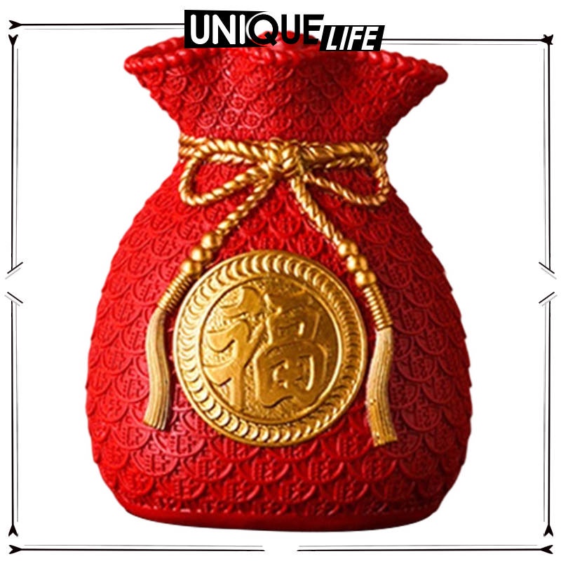 Bình hoa hình túi tiền may mắn độc đáo dùng trang trí đám cưới