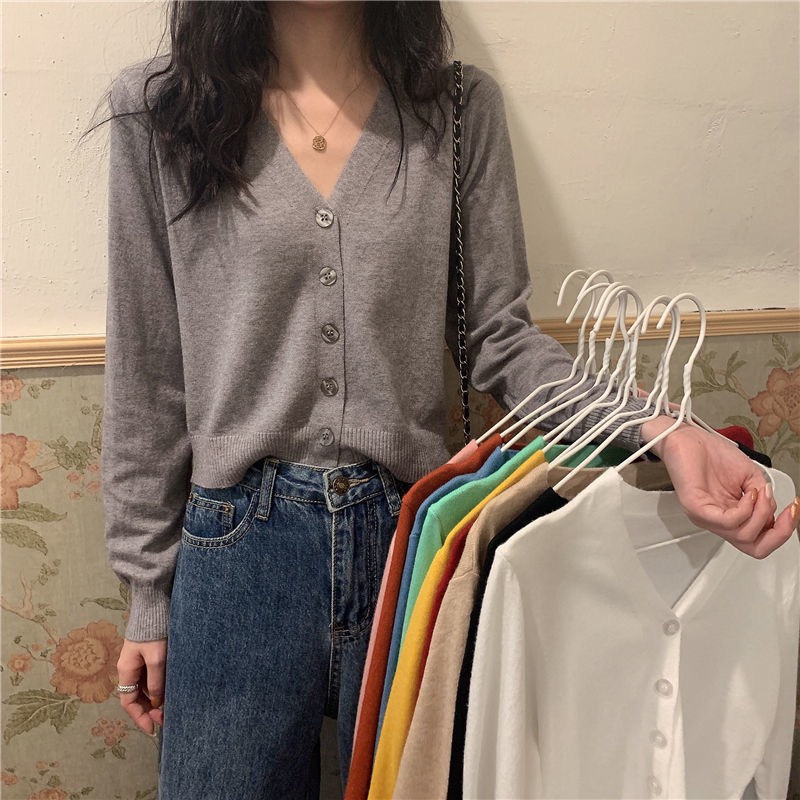 Áo khoác len cardigan len nữ lông lỏ chất đẹp phối 5 cúc quốc dân A77 SUTANO