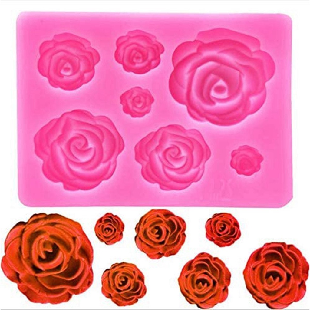 Khuôn Silicone Làm Bánh Tạo Hình Hoa Hồng 3D Độc Đáo Tiện Dụng