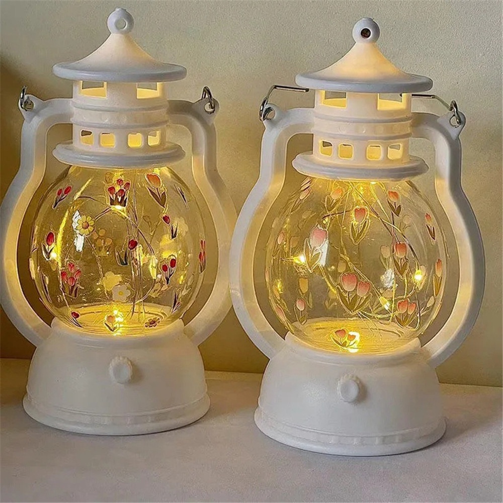 Lồng Đèn LED Để Bàn Sử Dụng Pin Phong Cách Retro