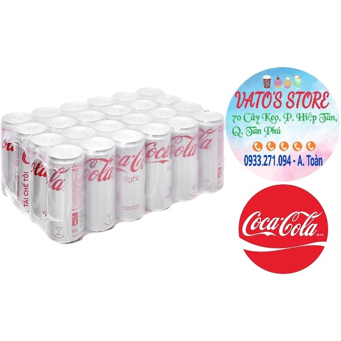 Thùng 24 lon Nước ngọt COCA COLA LIGHT 320ml / Lốc 6 lon Nước ngọt COCACOLA LIGHT 320ml