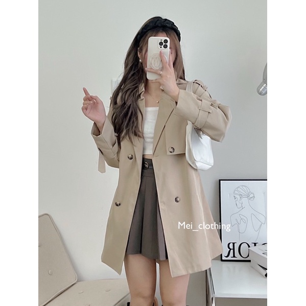 Áo Khoác Mangto 2 lớp Hàn Quốc chất Kaki dày dặn  A33