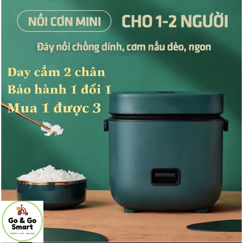 Nồi Cơm Điện Mini Đa Năng JaShi 0.8L (Cháo,Chưng,Hấp,Luộc)Dùng Cho 1 Hoặc 2 Người Ăn