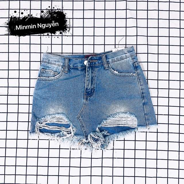 SOOC BÒ RÁCH GIẢ VÁY CHẤT JEANS DÀY DẶN