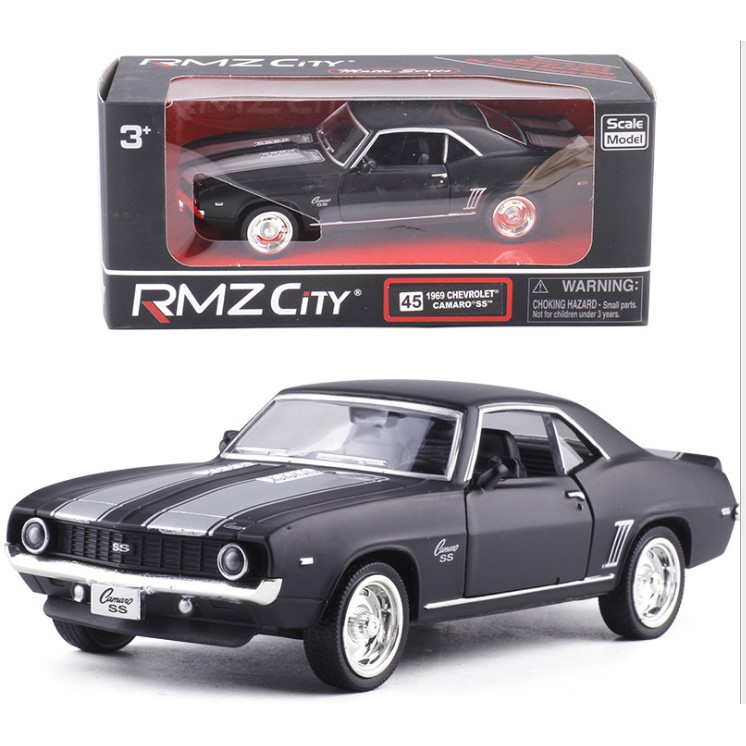 Xe mô hình ô tô Chevrolet Camaro SS 1969 tỉ lệ 1:36 bằng sắt chạy cót mở 2 cửa xe