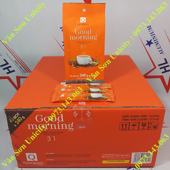 Cà phê sữa good morning trần quang bịch 240g 12 gói dài 20g - ảnh sản phẩm 4