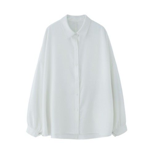 Áo Sơ Mi Khoác Ngoài Tay Dài Dáng Rộng Màu Trơn Thời Trang Cho Nữ