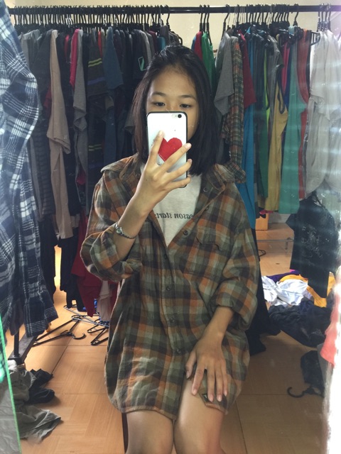 _ Combo áo sơ mi + thun unisex