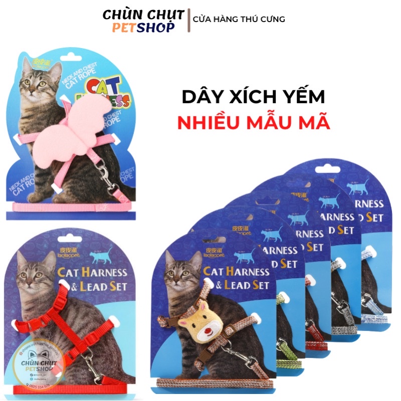 Dây xích yếm cho Chó Mèo có thể điều chỉnh kích thước - Dây đai ngực ChunChut PetShop