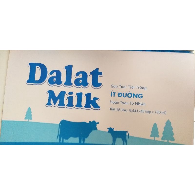 Sữa tươi DALAT MILK ít đường (Hộp 180ml) (thùng)