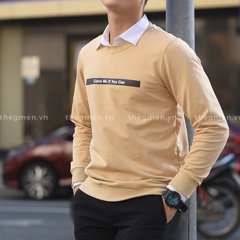 Áo nỉ nam The GMEN Text Sweater họa tiết in ấn tượng, bề mặt mềm mịn, giá tốt