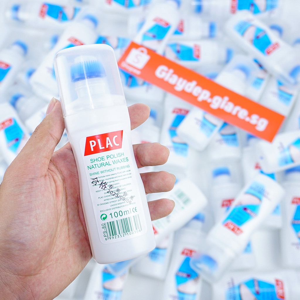 Chai tẩy trắng giày, vệ sinh giày dép túi xách PLAC - đầu bàn chải tiện dụng siêu sạch