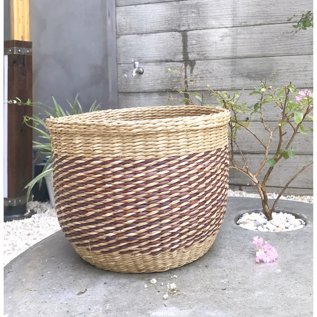 Giỏ chậu cây chất liệu cói