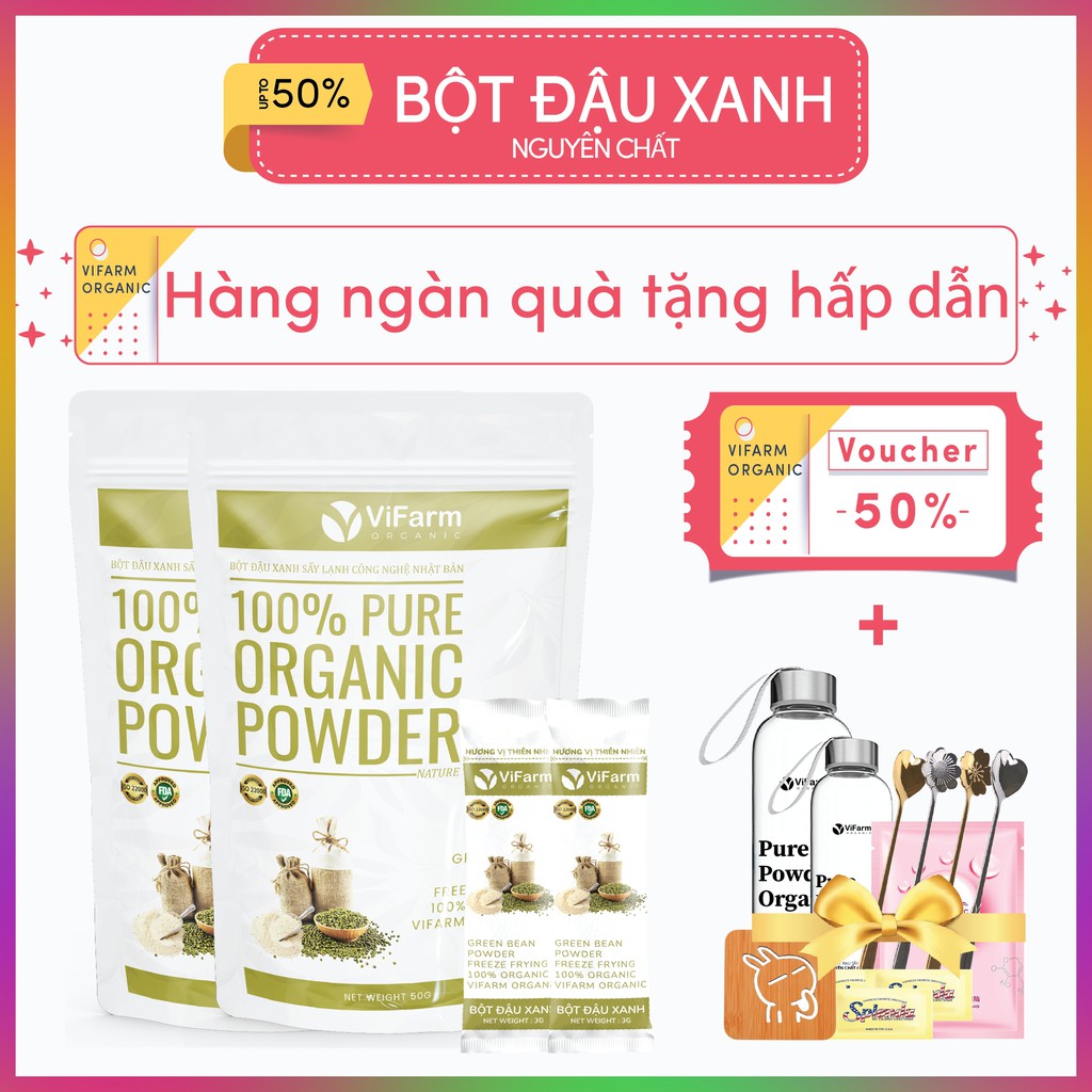 Bột Đậu Xanh Nguyên Chất 50g Làm Đẹp Da Tự Nhiên, Làm Bánh, Nấu Cháo