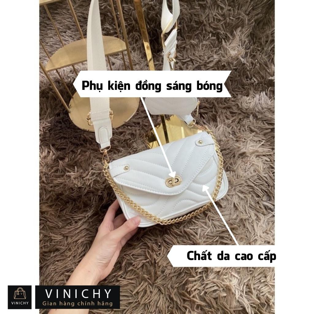 Túi xách nữ đeo chéo, túi đi chơi, đi học VINICHY, da cao cấp size 24cm HA074