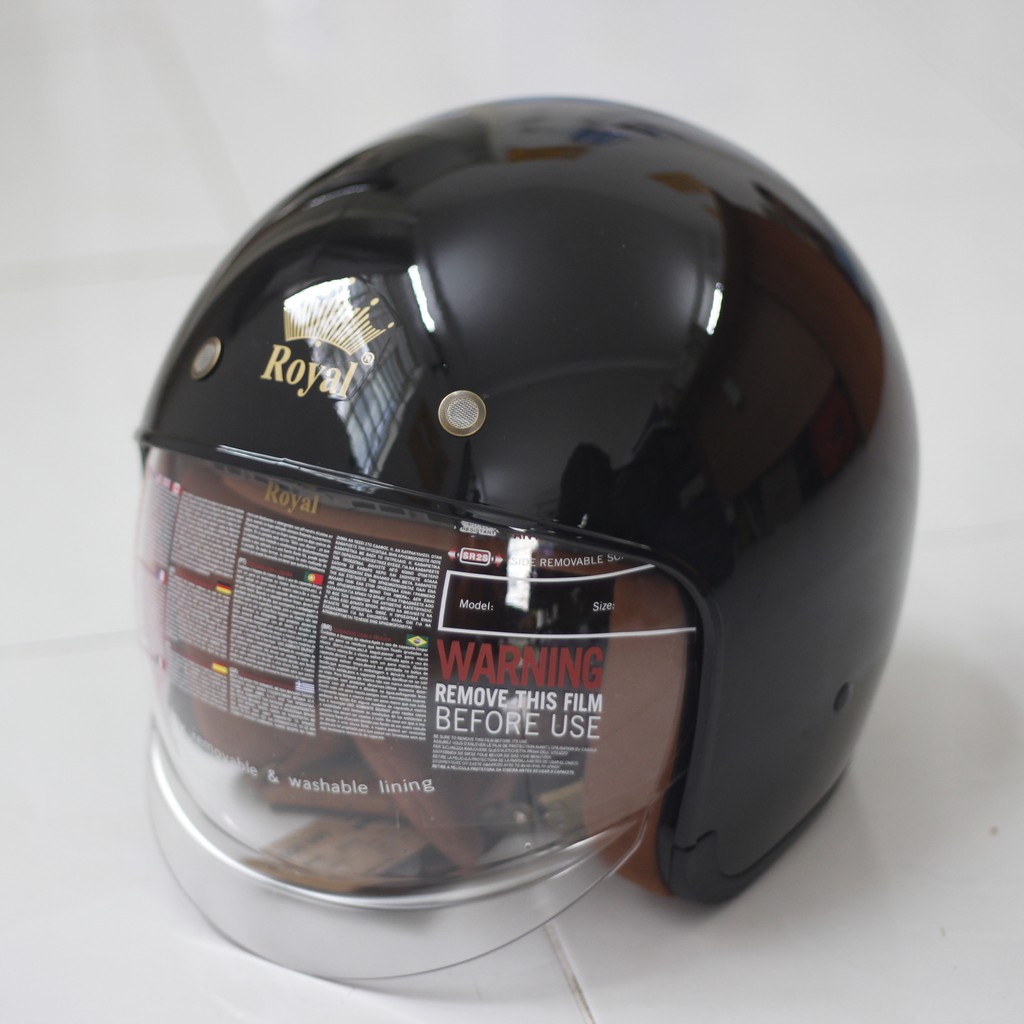 Mũ bảo hiểm Royal M139 kính âm đen bóng