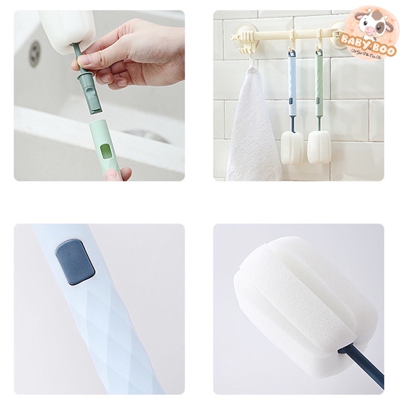 Cọ rửa bình sữa cho bé đầu mút xốp có thể thay thế
