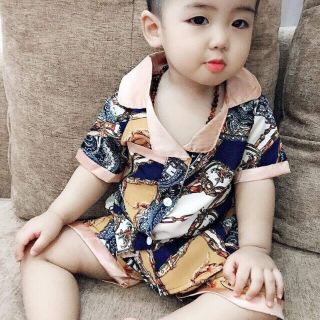 Bộ pijama lụa giấy 3d bé trai bé gái