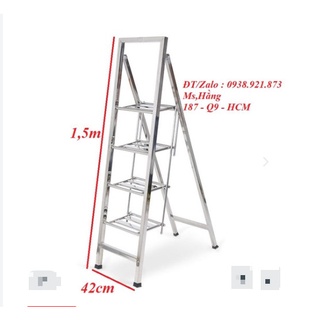 Thang INOX Cao Cấp 4 Bậc Xếp Gọn - Mã: THIV4-