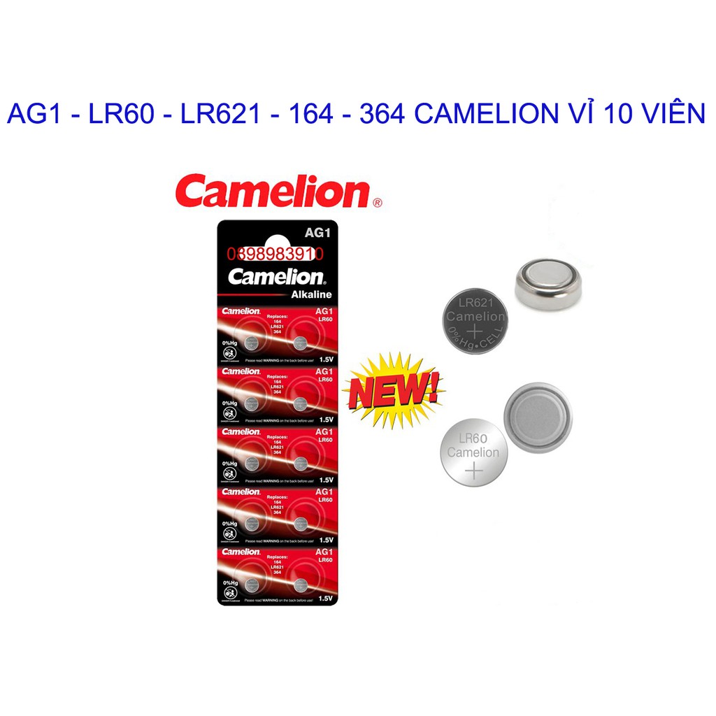 Pin AG1 LR60 CAMELION vỉ 10 viên