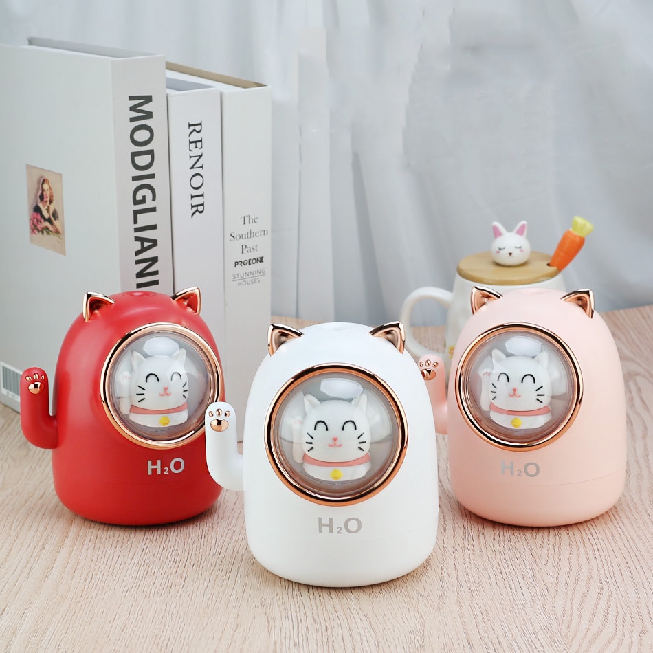 Máy tạo ẩm không khí Fnelse 390ML hình chú mèo thần tài