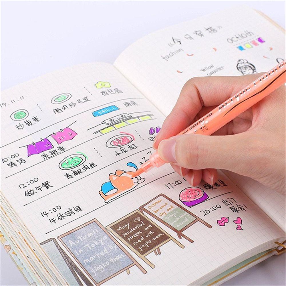 PISTA Hộp 7 Bút Vẽ Đánh Dấu Đầu Xiên 0.7mm