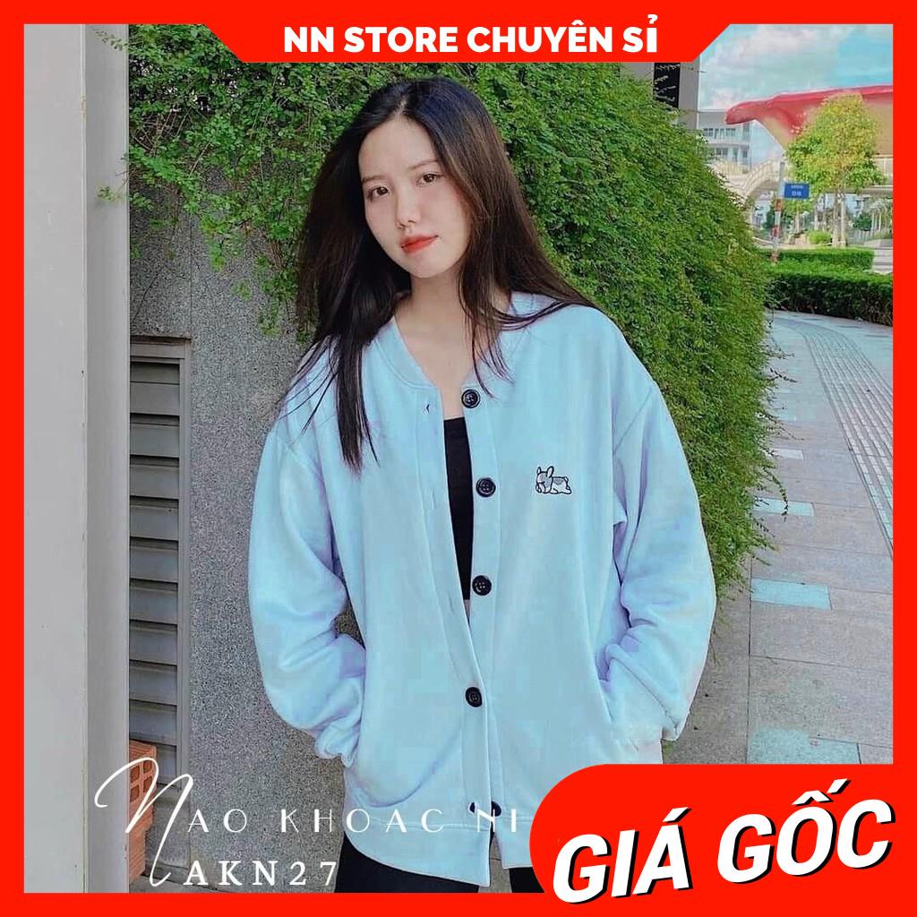 ÁO KHOÁC NỈ BÔNG CARDIGAN THÊU CÚN CỰC HOT AKN27 ⚡FREESHIP⚡100% ẢNH THẬT⚡ NN CHUYÊN SỈ - NN STORE