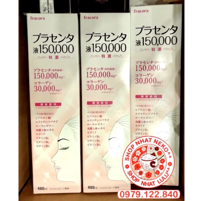 Nước Uống Nhau Thai Cừu FRACORA PLACENTA Nhật Bản - ĐẸP DA, CHỐNG LÃO HÓA  - HÀNG CHÍNH HÃNG BAO CHUẨN