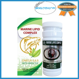 Viên Uống Dầu Cá Trà Xanh  Nuhealth Omega 3 6 9 With Tea Marine Lipid Complex (Hộp 100 Viên)